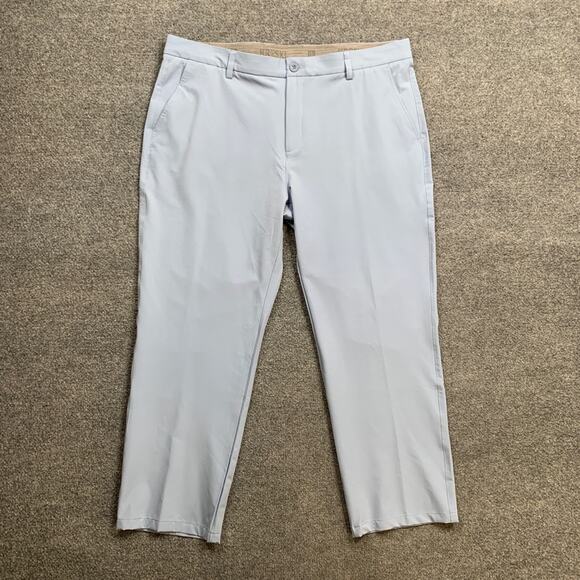 Hreski Pants Mens 38 Baby Blue Moisture Wicking Performance Chino Golf 27 Inseam - Picture 2 of 13
